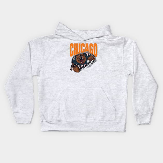 Chicago Windy City Football Bear Down Kids Hoodie by stayfrostybro